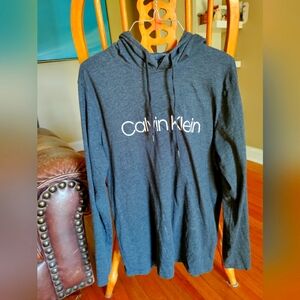 Calvin Klein pullover hoodie, gray, medium
